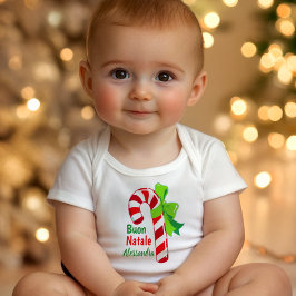 Body Para Bebé Buon Natale Candy Cane - Feliz Navidad Italiano