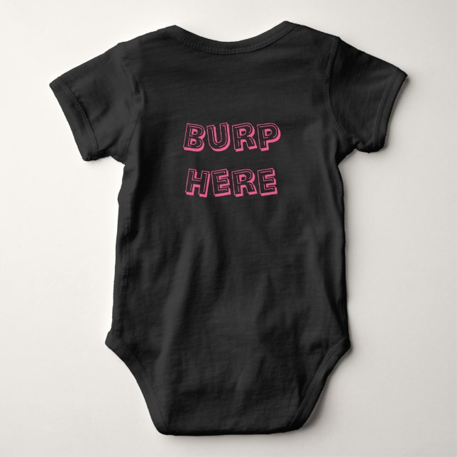 Body Para Bebé "Burp Here" rosado (Reverso)