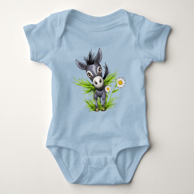 Body Para Bebé Burro gris mocoso (Anverso)