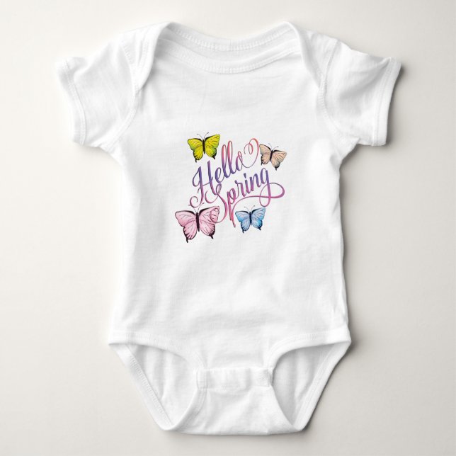 Body Para Bebé Butfly Hello Spring (Anverso)
