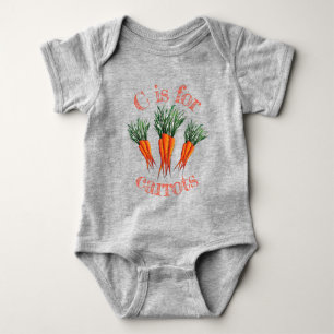 Body Para Bebé C es para Carrots Bunch Naranja Vegetable Vegetabl