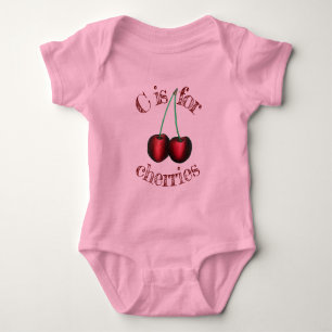 Body Para Bebé C es para cerezas Fruta de Cerezo Rojo Ripe