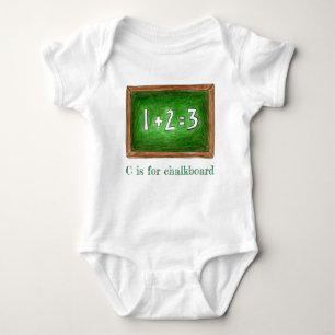 Body Para Bebé C es para Chalkboard Green School Slate Math ABC