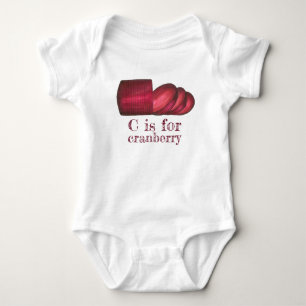 Body Para Bebé C es para Navidades de Acción de Gracias Cranberry