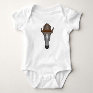 Body Para Bebé Caballo como vaquero con Gorra