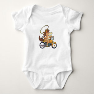 Body Para Bebé Caballo como Vaquero con Lasso y Motocicleta