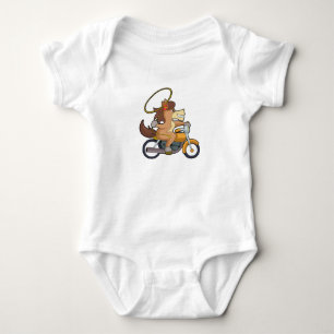 Body Para Bebé Caballo como vaquero con lazo y motocicleta