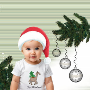 Body Para Bebé Caballo con árbol de Navidad