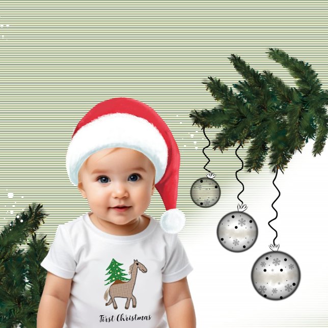 Body Para Bebé Caballo con árbol de Navidad (Subido por el creador)