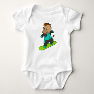 Body Para Bebé Caballo con Snowboard