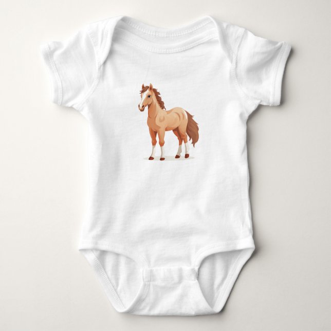 Body Para Bebé Caballo de bebé, caballo dulce, animal de granja (Anverso)