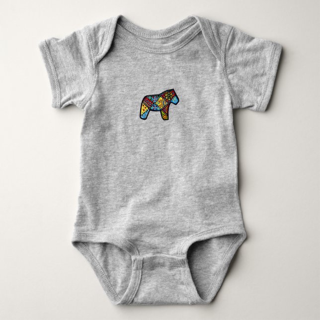 Body Para Bebé Caballo de Patchwork (Anverso)