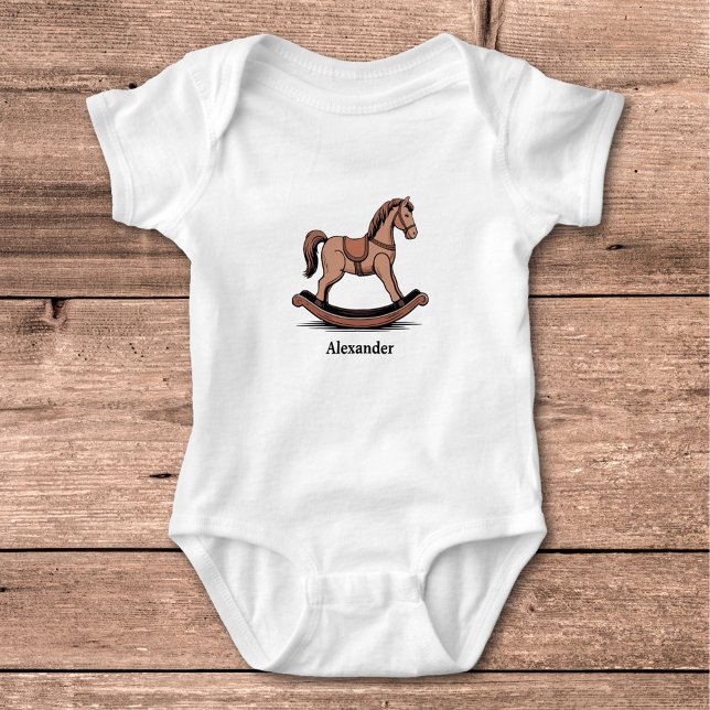 Body Para Bebé Caballo de Rocas - Juguetes de Madera (Rocking Horse Baby Bodysuit)