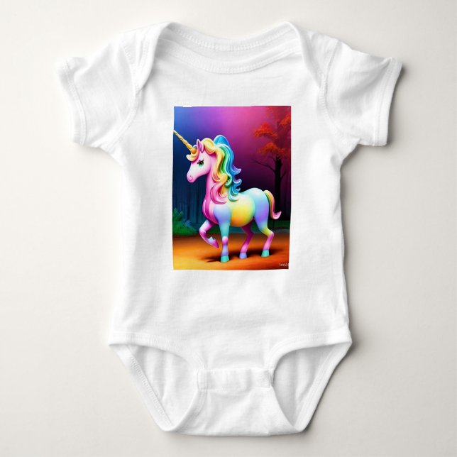 Body Para Bebé Caballo de unicornio blanco-37474 (Anverso)