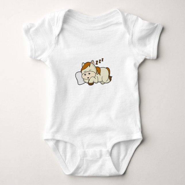 Body Para Bebé Caballo durmiendo con almohada (Anverso)