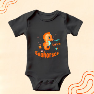 Body Para Bebé Caballo marino naranja