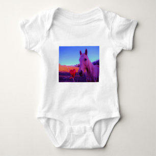 Body Para Bebé Caballo marrón y corazón rojo