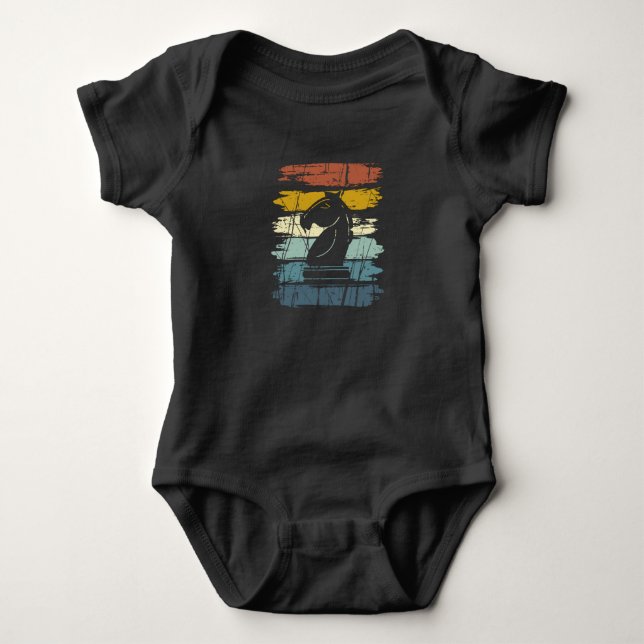 Body Para Bebé Caballo Retro de Ajedrez (Anverso)