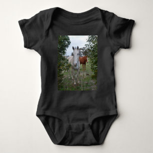 Body Para Bebé Caballos De Pekabú Marrón Y Blanco,-