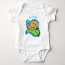 Caca, caracol feliz en un ilustracion personalizad