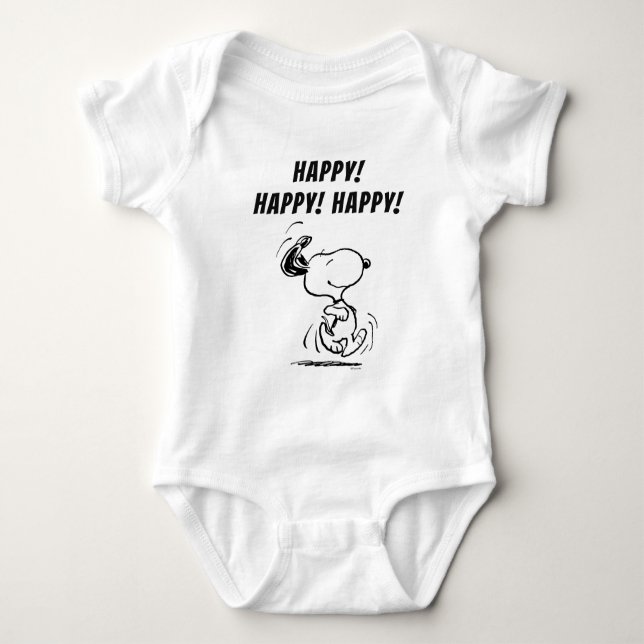 Body Para Bebé Cacahuetes | Baile Snoopy Happy (Anverso)