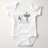 Cacahuetes | Baño de aves decorados con Snoopy & W