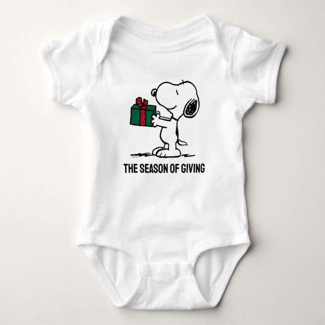 Body Para Bebé Cacahuetes | Entrega de Navidades Snoopy (Anverso)