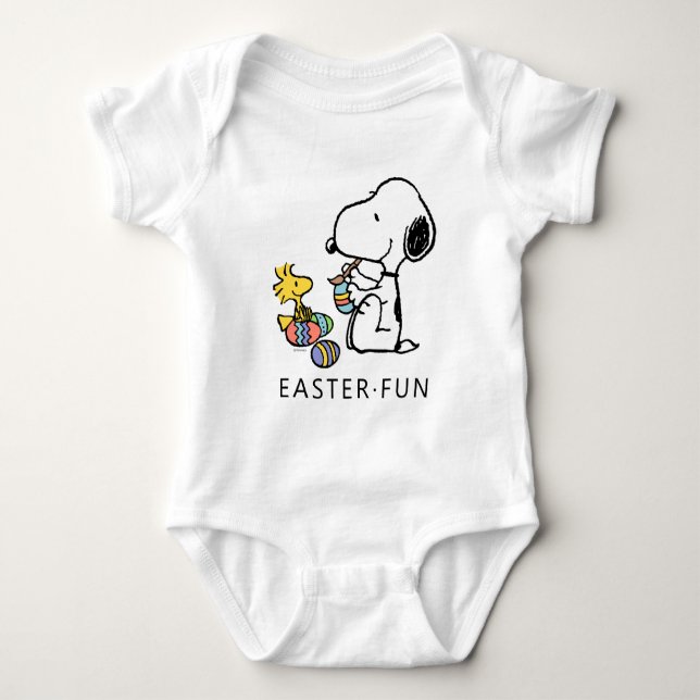 Body Para Bebé Cacahuetes | Huevos de pintura Snoopy & Woodstock (Anverso)