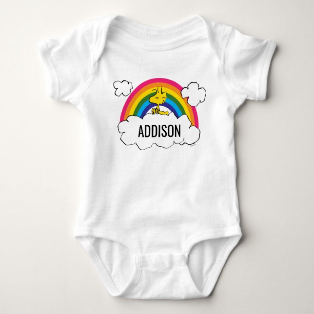 Body Para Bebé Cacahuetes personalizados Woodstock Arcoiris y nub (Anverso)