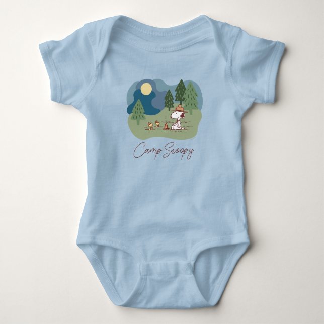 Body Para Bebé Cacahuetes | Sitio del campamento de Snoopy y Wood (Anverso)