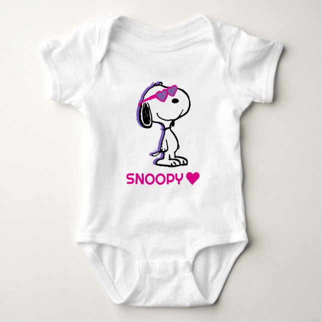 Body Para Bebé Cacahuetes | Snoopy Heart Sungafas (Anverso)