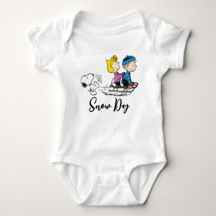 Body Para Bebé Cacahuetes   Snoopy, Sally & Linus Sled Riding