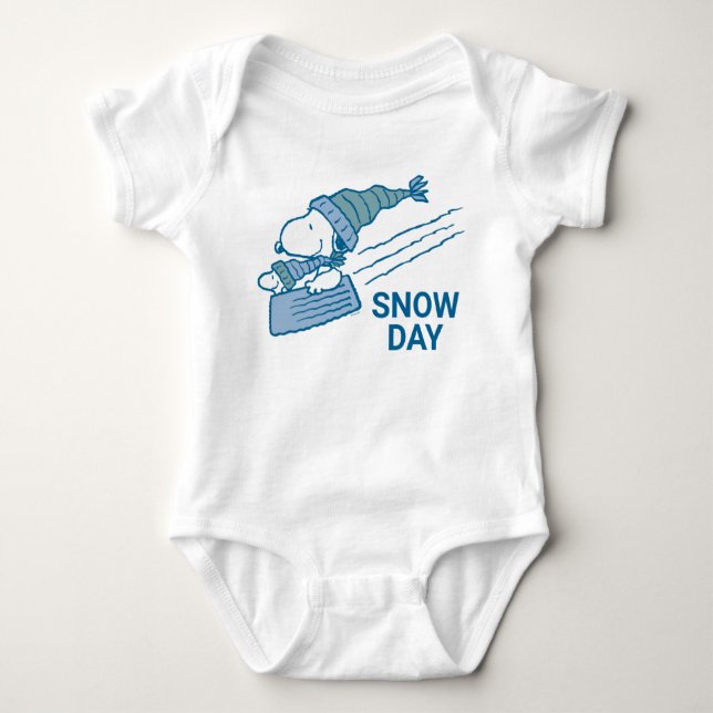 Body Para Bebé Cacahuetes | Snoopy & Woodstock Sledding (Anverso)