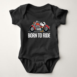 Body Para Bebé Cacahuetes   Snoopy y su motocicleta