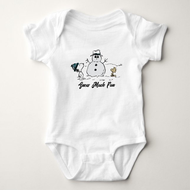Body Para Bebé Cacahuetes | Snoopy y Woodstock construyen un muñe (Anverso)