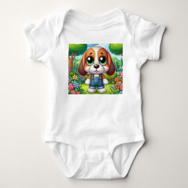 Body Para Bebé Cachorro Adorable con Overoles  (Anverso)