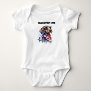 Body Para Bebé Cachorro Dachshund del 4 de Julio