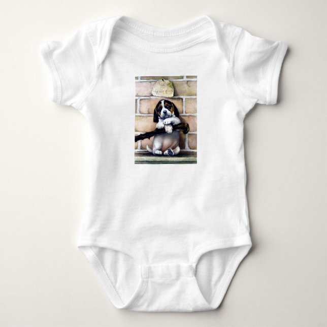 Body Para Bebé Cachorro de cachorro a la venta lindo ilustracion  (Anverso)
