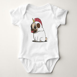 Body Para Bebé cachorro de perro de pug unicorn