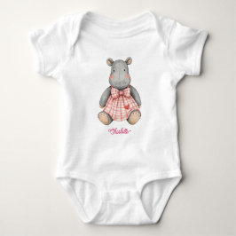Body Para Bebé Cachorro Hipopótamo Lindo en Vestido de Sol