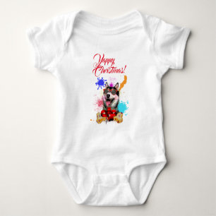 Body Para Bebé Cachorro siberiano husky lindo personalizable navi