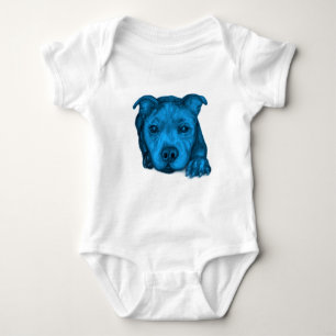 Body Para Bebé Cachorro Staffy Azul