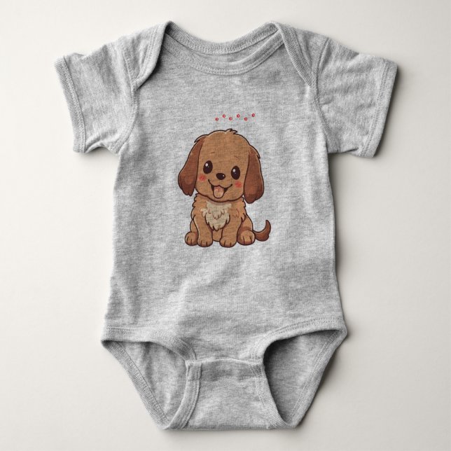 Body Para Bebé Cachorros juguetones Baby Bodysuit (Anverso)