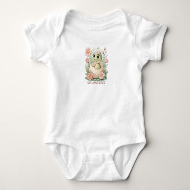 Body Para Bebé Cacique floral kawaii lagarto incubador Huevos - C (Anverso)