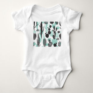 Body Para Bebé Cacti de mano dibujada: Doodle Seamless