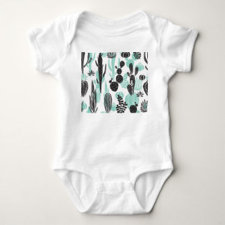Body Para Bebé Cacti de mano dibujada: Doodle Seamless