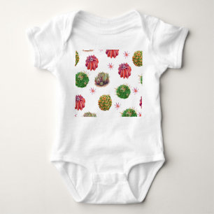 Body Para Bebé Cactus Floral: fondo acuarela