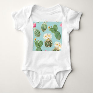 Body Para Bebé Cactus, flores rosas: decoración luminosa