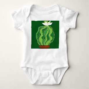 Body Para Bebé Cactus verde: motivo natural abstracto.