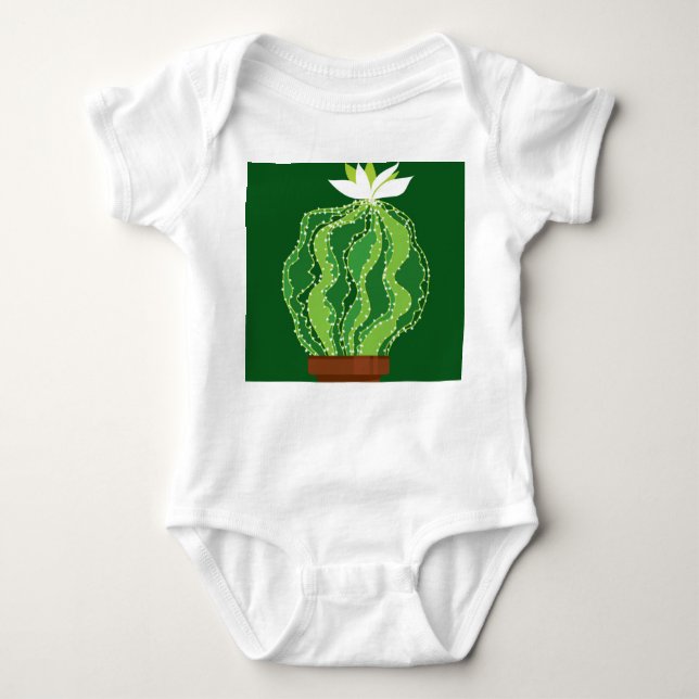 Body Para Bebé Cactus verde: motivo natural abstracto. (Anverso)
